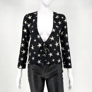 Réalisation Par Bianca Starstruck Tie Front Silk Top XXS